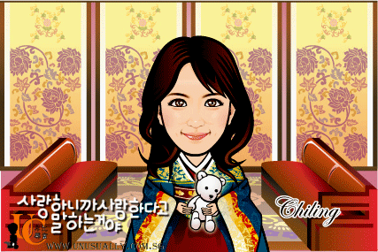 Digital Caricature Drawing - Femake In Korean Costume Theme